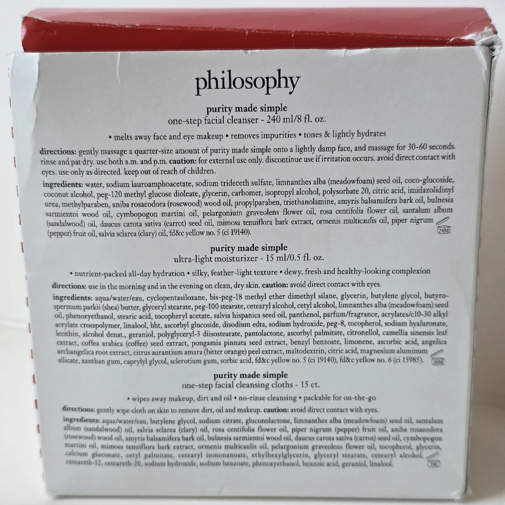 Philosophy Purity Made Simple Cleansing Set Cleanser & Cleansing Cloths NIB - Picture 2 of 5